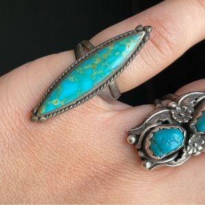 Vintage sterling silver Turquoise Navajo southwestern ring